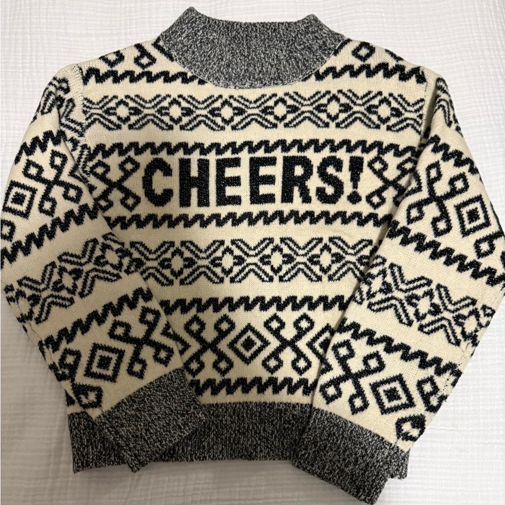a new day Cream and Black Turtleneck Sweater